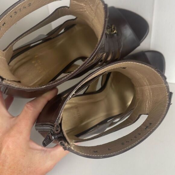 Stuart Weitzman Legroom Caged Leather Gladiator Bootie Sandals 7 - Picture 6 of 15